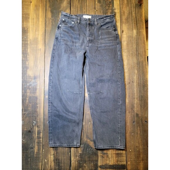 Madewell Denim - Madewell The Darted Barrel-Leg Jean Womens Size 27 Black Wash High Rise